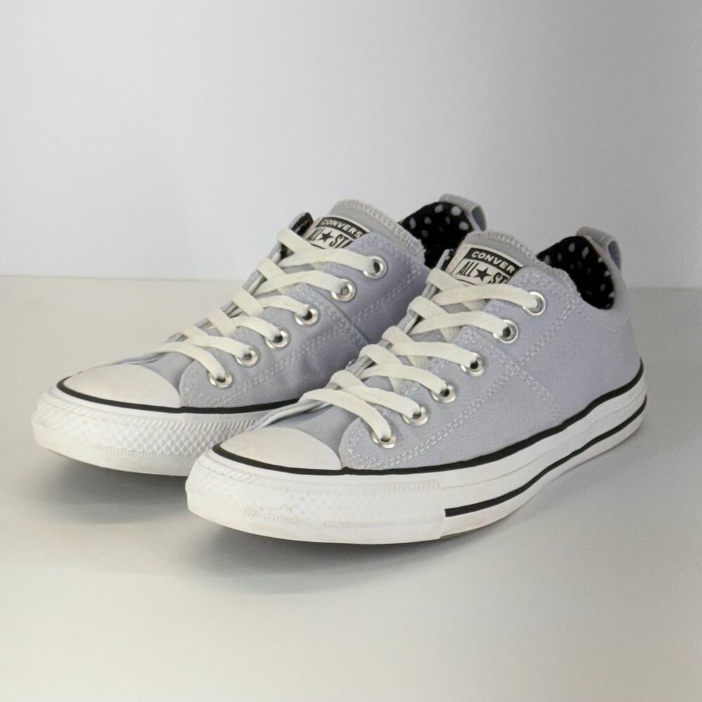 Converse All Star Women Size 7.5 Low Top 572368F Lace Up Canvas Unisex Gray Logo - Picture 5 of 11